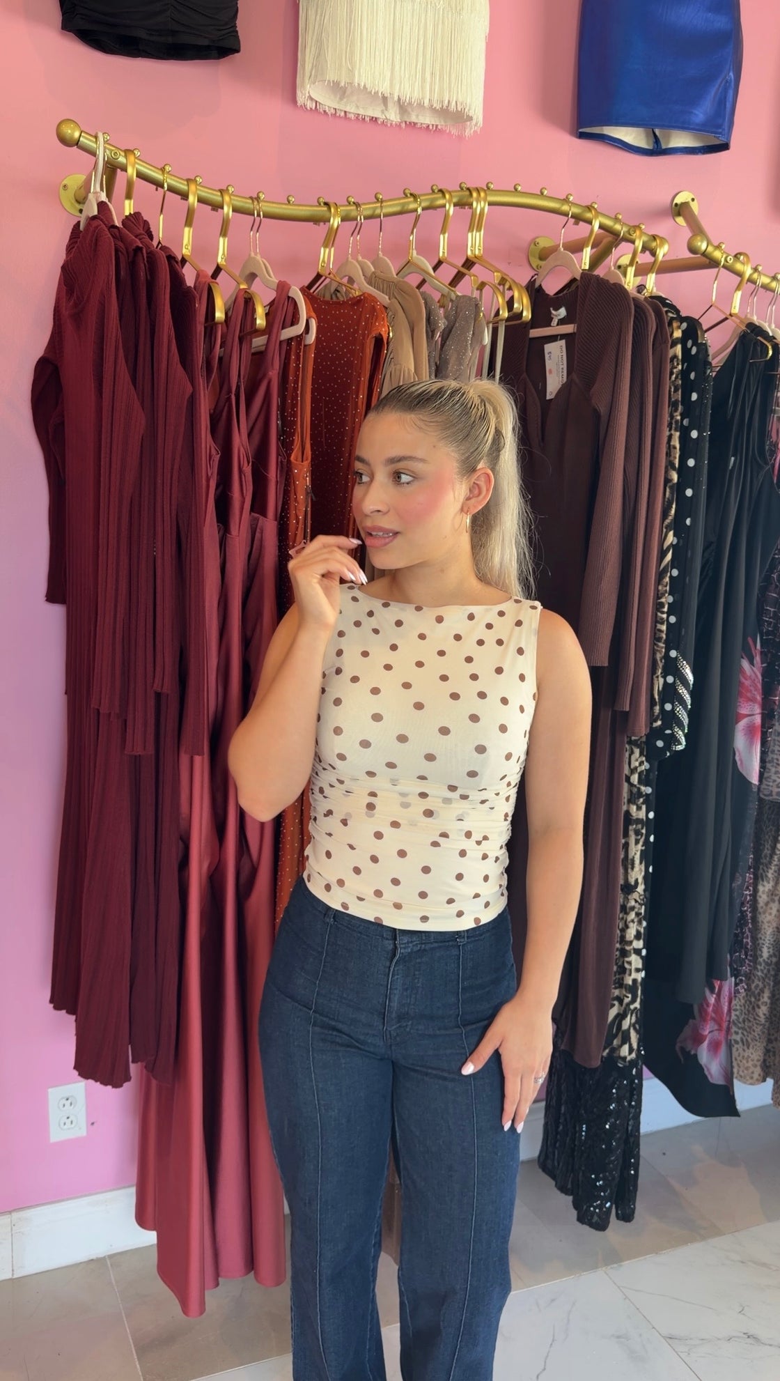 Polka dot top