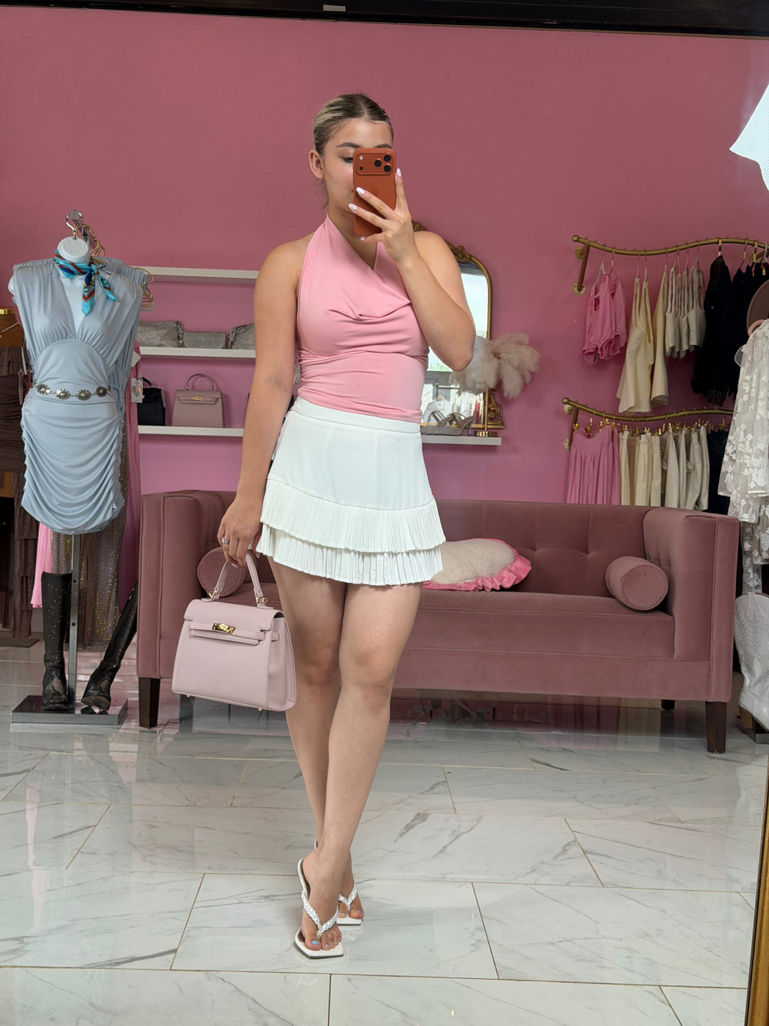 Pink halter top